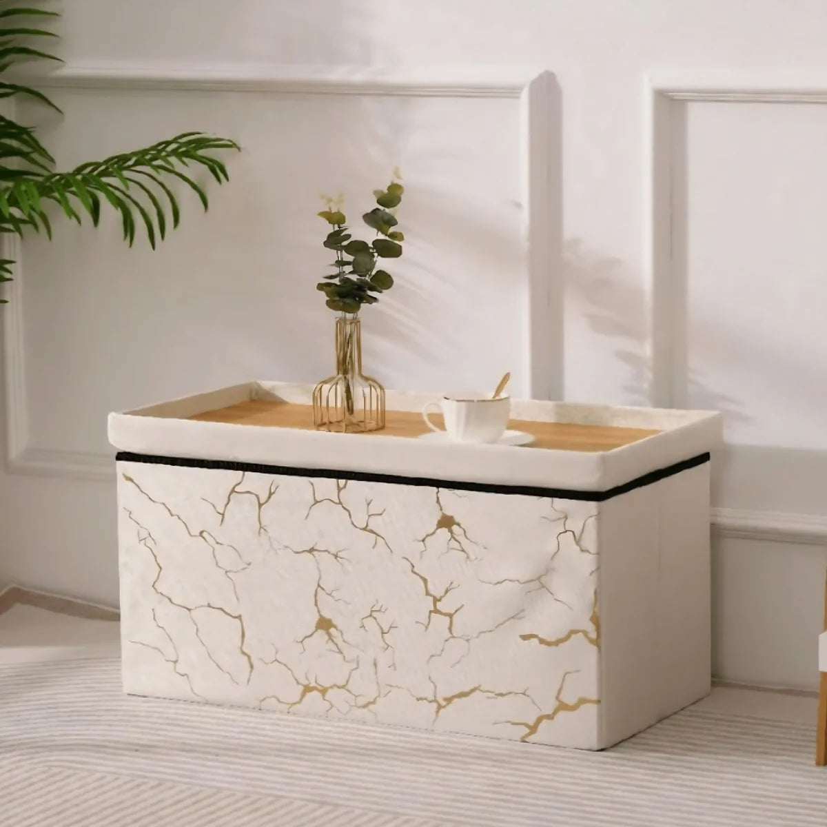2 in 1 Ottoman Storage Table