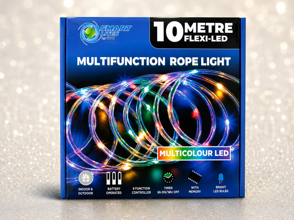 Multifunction Rope light 10 metre - multicolour LED - Battery Operated
