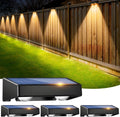 Solar Fence Lights Outdoor,4 Pack Wall Solar Lights IP65 Waterproof, Garden Fence Lights Solar Powered for Patio/Backyard/Porch/Pool Decorations