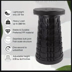 Telescopic Portable Retractable Folding Stool – Heavy-Duty, Adjustable Height, Black