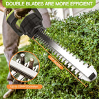 VOERJIA Cordless Hedge Trimmer, Lightweight & Easy Electric Hedge Cutter with 2 x 4.0Ah Batteries, 50cm Blade Brushless Garden Trimmer for Precise Hedge & Bush Cutting