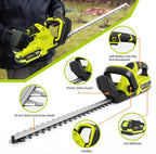 VOERJIA Cordless Hedge Trimmer, Lightweight & Easy Electric Hedge Cutter with 2 x 4.0Ah Batteries, 50cm Blade Brushless Garden Trimmer for Precise Hedge & Bush Cutting