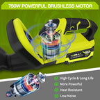 VOERJIA Cordless Hedge Trimmer, Lightweight & Easy Electric Hedge Cutter with 2 x 4.0Ah Batteries, 50cm Blade Brushless Garden Trimmer for Precise Hedge & Bush Cutting