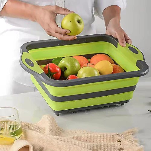 Foldable Portable Wash Basin 38 × 28cm – Space-Saving Collapsible Sink for Camping & Home | Assorted Colors