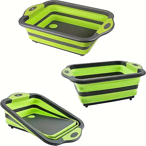 Foldable Portable Wash Basin 38 × 28cm – Space-Saving Collapsible Sink for Camping & Home | Assorted Colors