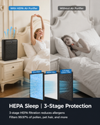 Air purifier for allergy sufferers, with H13 HEPA filters & 3 × pre-filters, CADR 326m³/h, Covers Up to 1999.8 ft², air purifiers for home air filtering, child lock, 22dB, against pollen and pet hair
