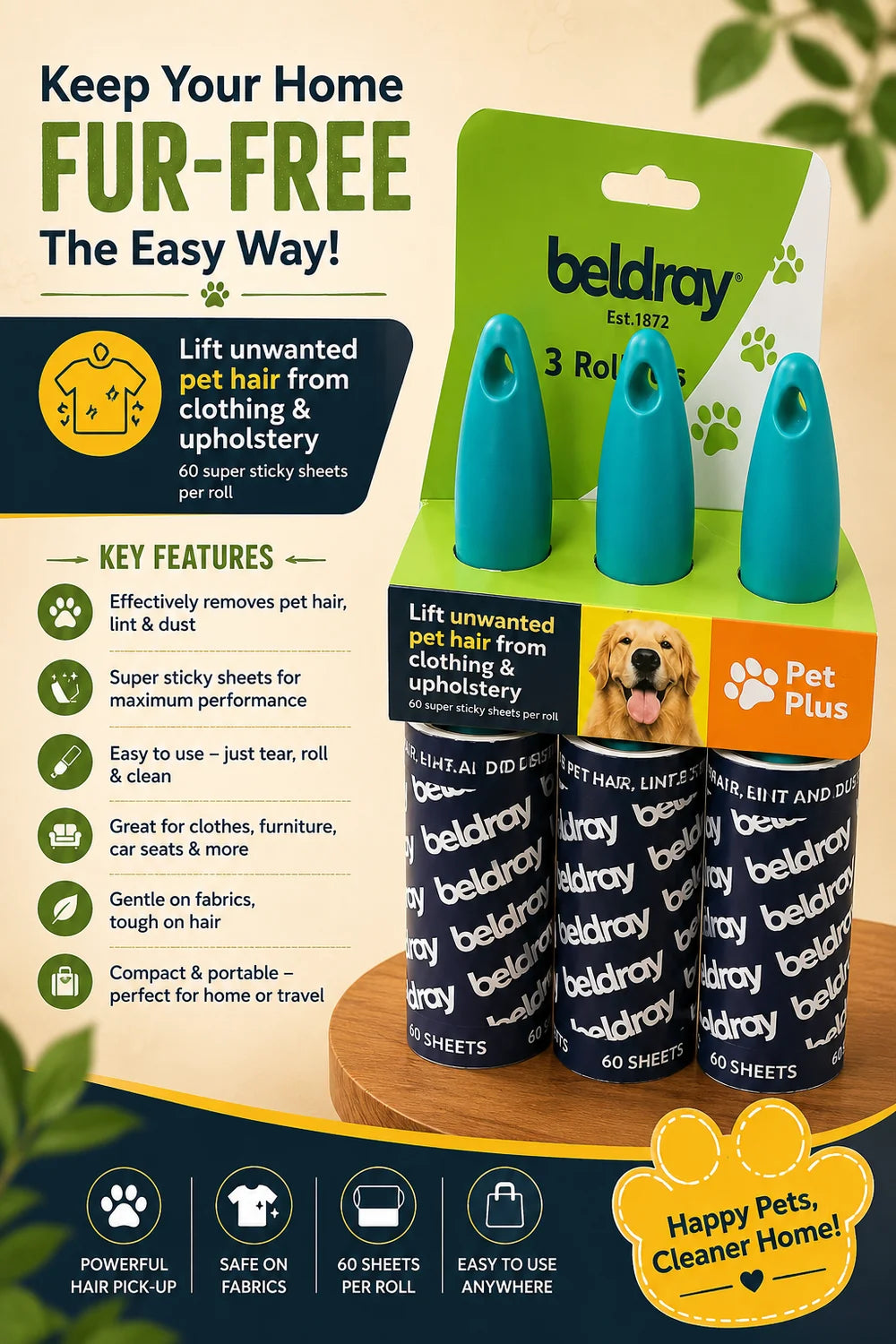 Set of 3 Link Rollers - by Beldray