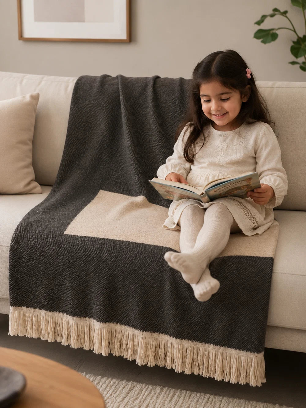 High St Brand - Black Designed Throw - Soft, Cozy & Warm - 135cm x 170cm - 135cm*170cm