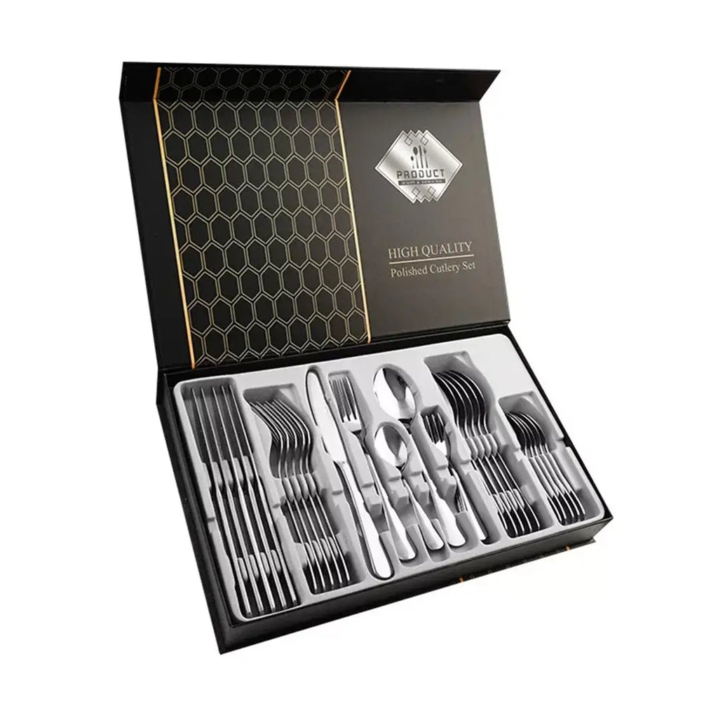 30X Cutlery Dinner Set Stainless Steel Tableware - Silver