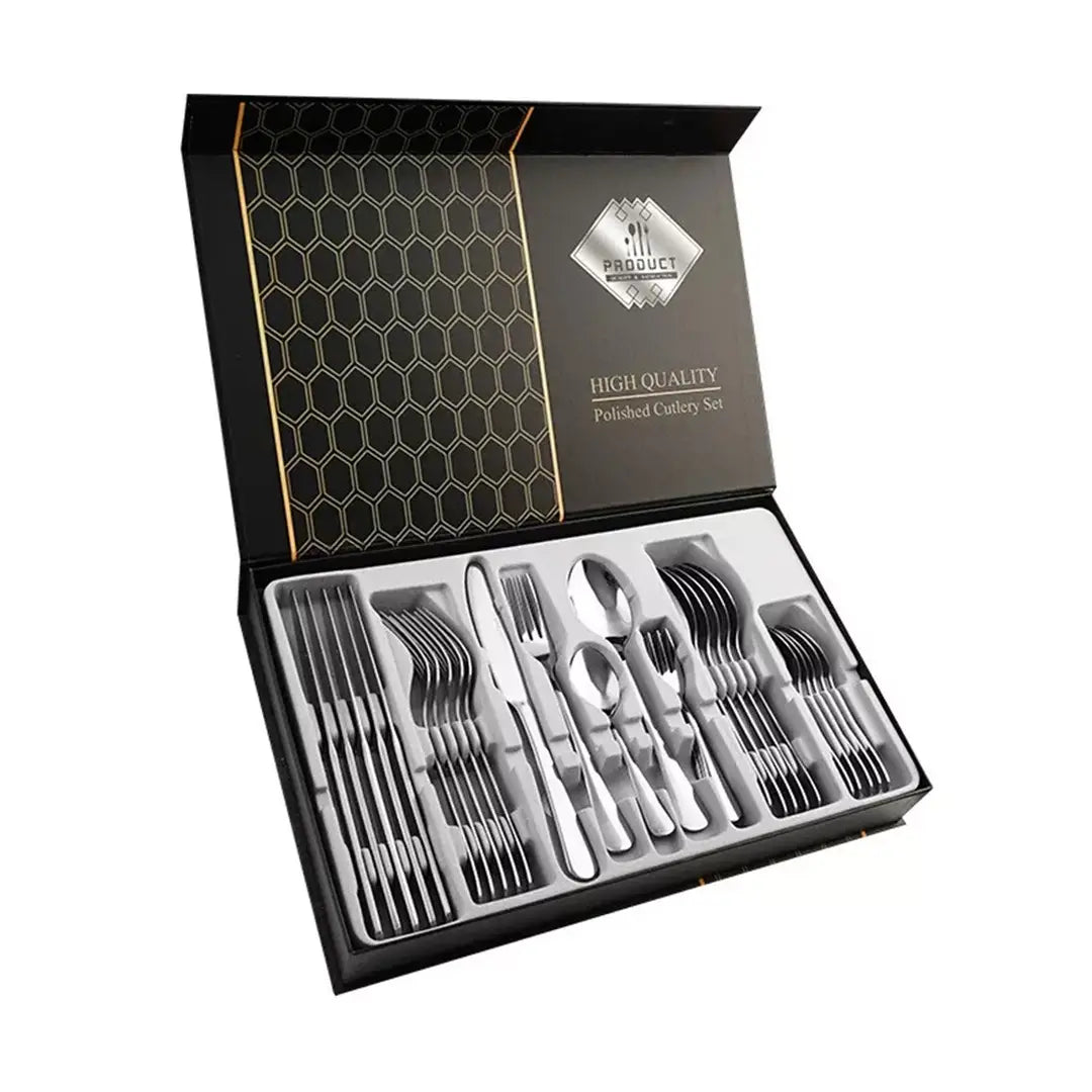 30X Cutlery Dinner Set Stainless Steel Tableware - Silver
