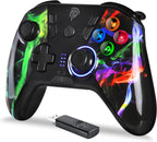 EasySMX 2.4G Wireless Game Controller Joystick for PC/PS3/Nintendo Switch/Steam Deck/Android/Tesla/Vista/TV Box,Rechargeable, M customized Muttons Dual shock, Turbo