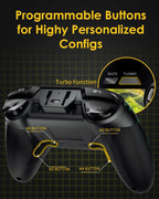 EasySMX 2.4G Wireless Game Controller Joystick for PC/PS3/Nintendo Switch/Steam Deck/Android/Tesla/Vista/TV Box,Rechargeable, M customized Muttons Dual shock, Turbo