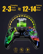 EasySMX 2.4G Wireless Game Controller Joystick for PC/PS3/Nintendo Switch/Steam Deck/Android/Tesla/Vista/TV Box,Rechargeable, M customized Muttons Dual shock, Turbo