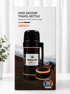 2L Large Capacity Flasks for Hot and Cold Drinks,Stainless Steel Vacuum Insulated Bottle coffee Cup Lid & Handle,Portable Travel Thermal Flask Hot Water Bottles for Outdoor Camping,Hiking,Cycling