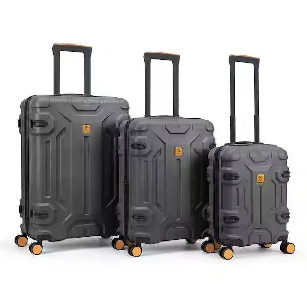 Suitcase Set 3 Hard Lightweight Suitcases Large,Medium & Small (Dark Grey)