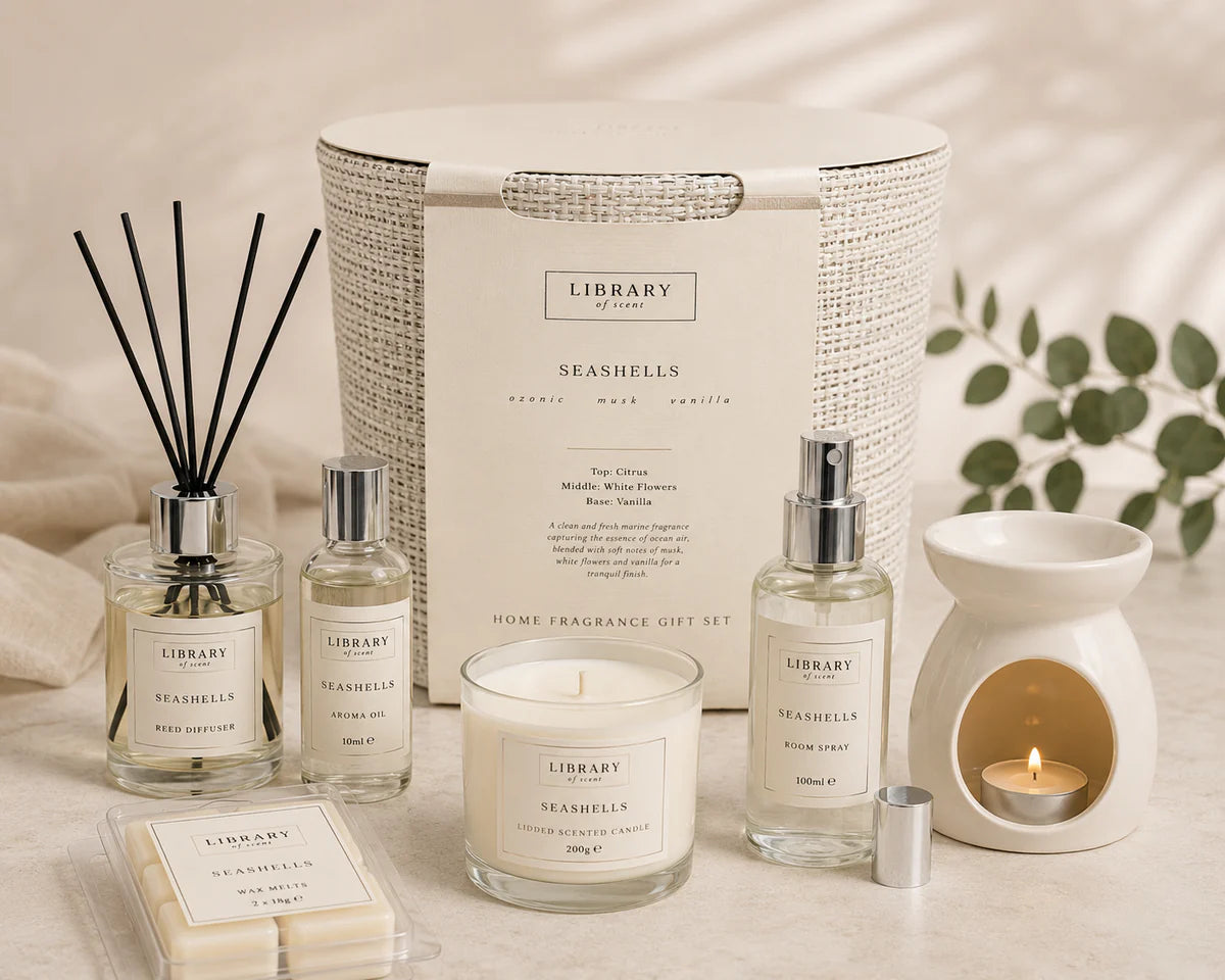 Home Library of Scent Seashells Hamper – Luxury Home Fragrance Gift Set