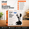 LiTHELi Cordless Impact Wrench 1/2 inch, 330 Ft-lbs(450N.m) Brushless Impact Gun 2500 RPM, 20V Power Impact Wrenches with 2.5Ah Battery for Home & Truck Car