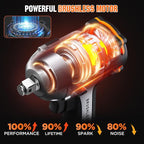 LiTHELi Cordless Impact Wrench 1/2 inch, 330 Ft-lbs(450N.m) Brushless Impact Gun 2500 RPM, 20V Power Impact Wrenches with 2.5Ah Battery for Home & Truck Car