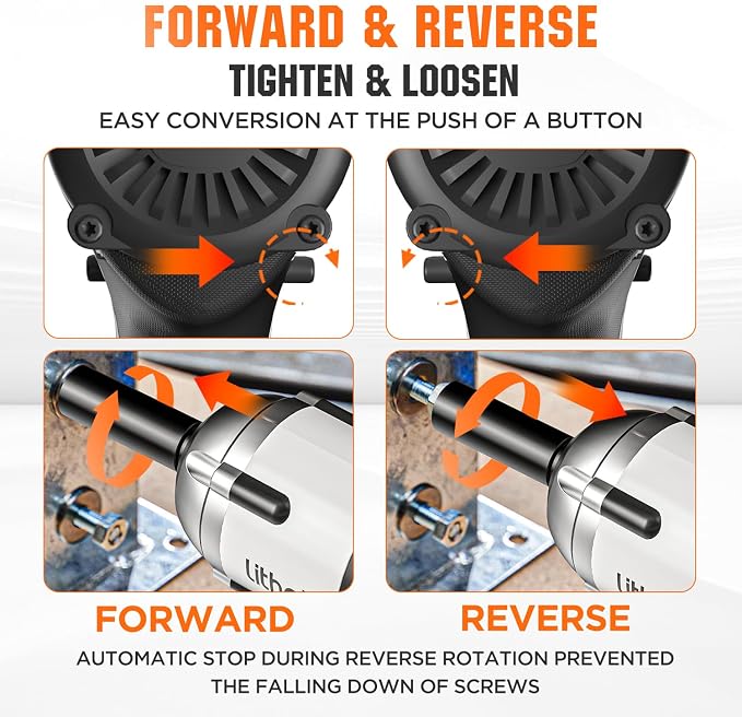 LiTHELi Cordless Impact Wrench 1/2 inch, 330 Ft-lbs(450N.m) Brushless Impact Gun 2500 RPM, 20V Power Impact Wrenches with 2.5Ah Battery for Home & Truck Car