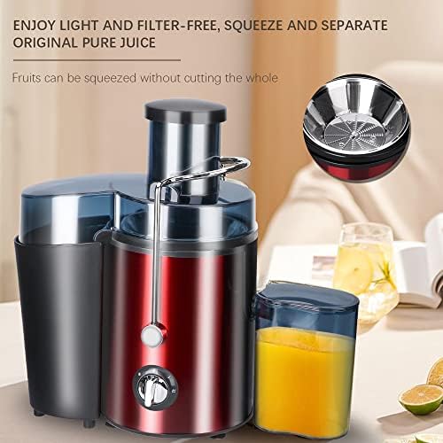 Juicer, 800W Whole Fruit & Vegetable Extractor with 64mm Wide Mouth Chute, Anti-Drip, Anti-Slip, 2 Speeds, Easy to Clean