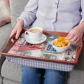 Greenhurst Pinewood Padded Lap Trays – Cushioned Serving Trays with Handles