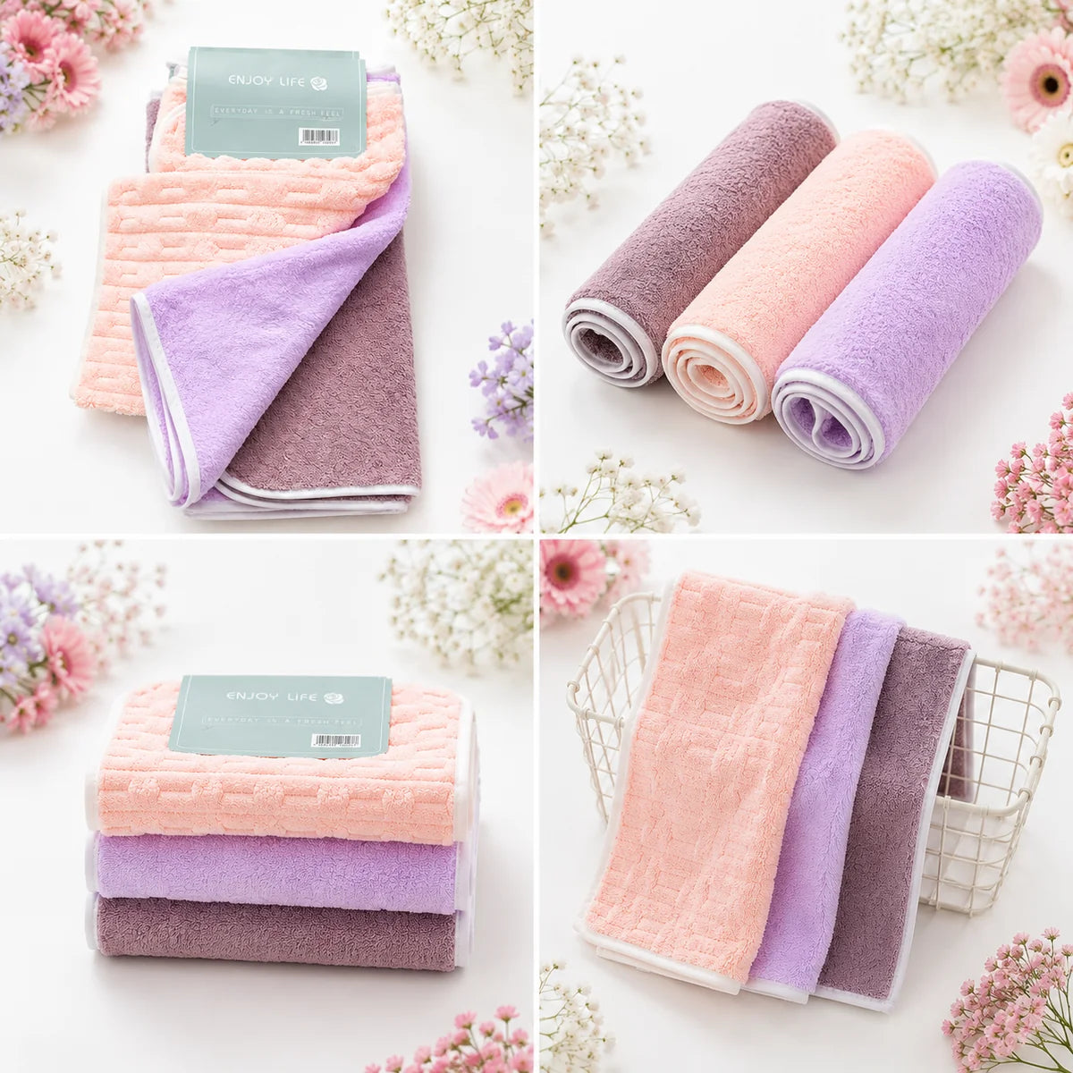 Microfiber kitchen towels - set of 3 soft & highly absorbent -random colour will be sent