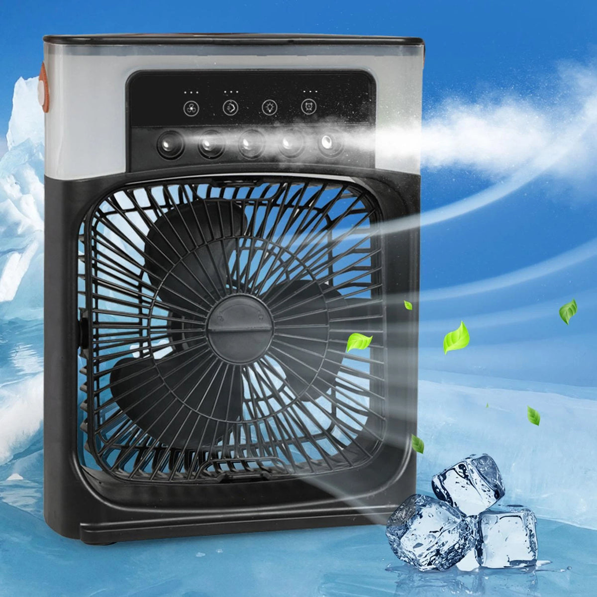 Mini Air Cooler Fan Portable Conditioner Humidifier Purifier USB Cooling Black