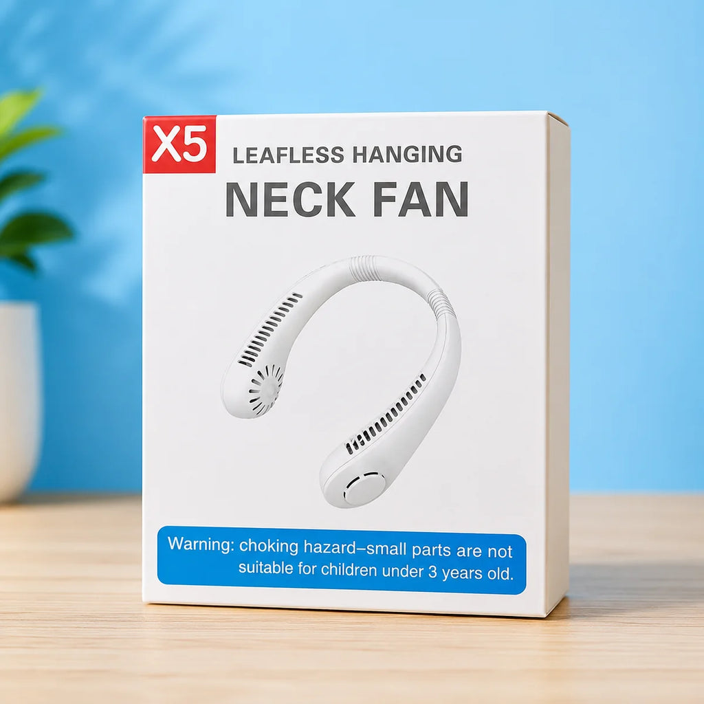 Hanging Neck Fan – White – Adjustable Fan Speeds