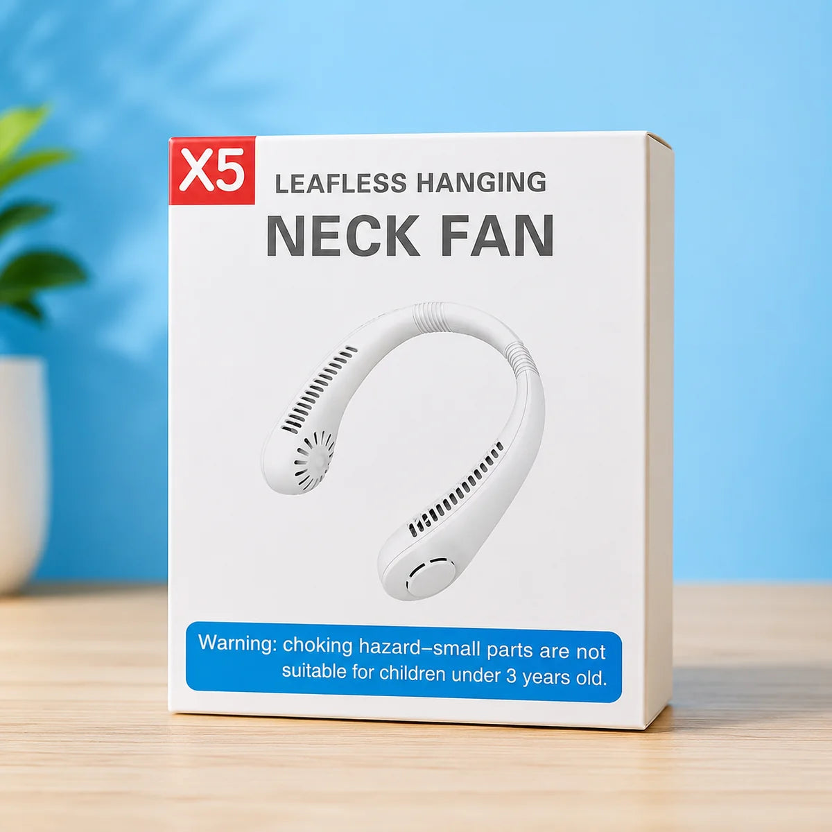 Hanging Neck Fan – White – Adjustable Fan Speeds