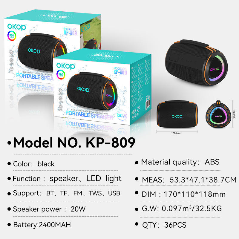 Hot Selling Portable Waterproof Ambient Breathing Light Card Slot for Speaker Long Battery