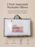 2 Pack Supremely Washable Pillows – Soft, Supportive & Easy Care