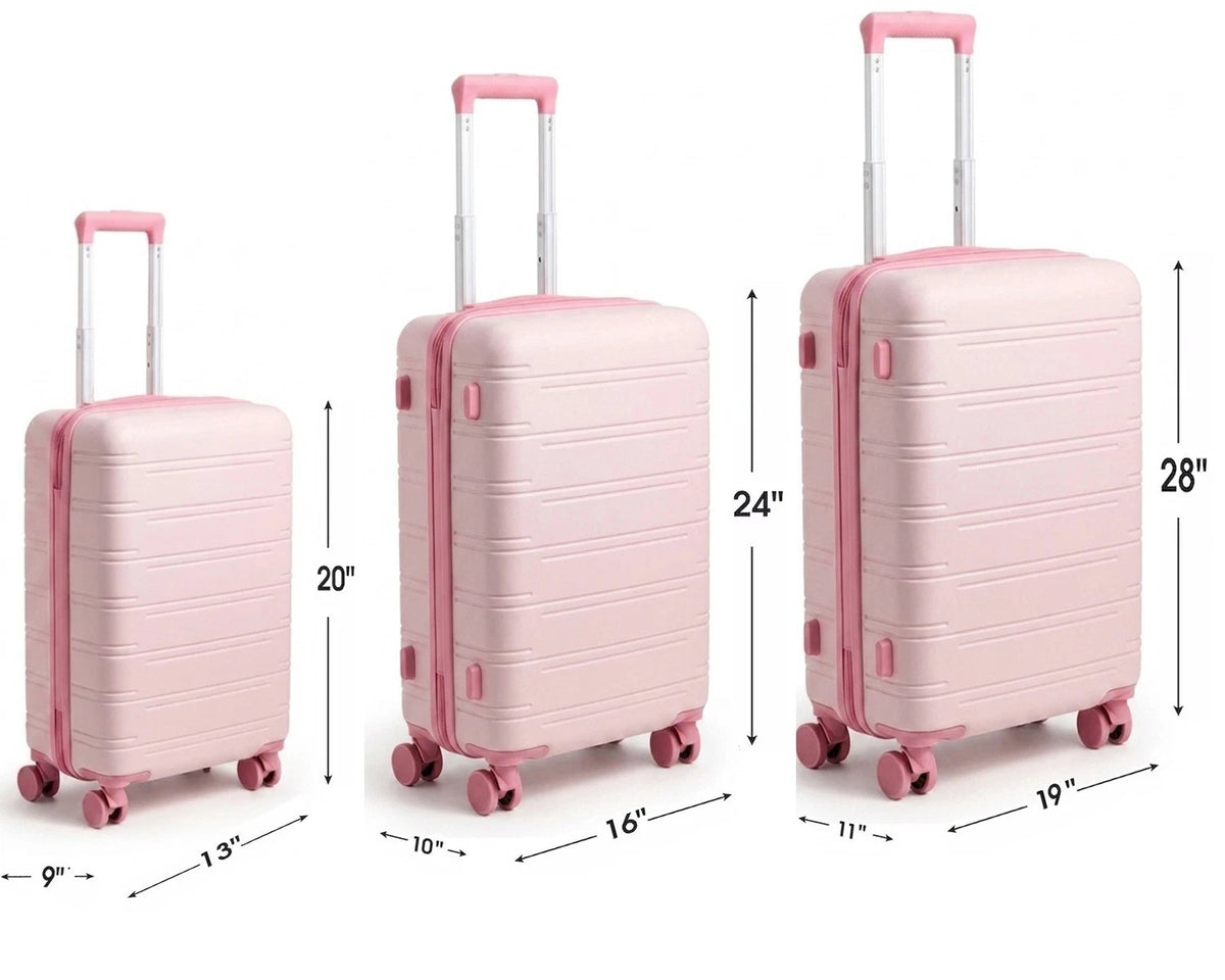 20'' 24'' 28'' Lightweight Hard Shell Luggage Suitcase 4 wheel Travel Set