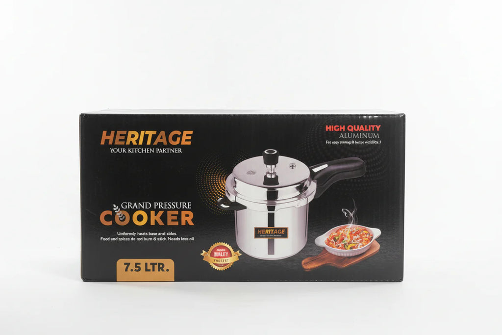 Heritage Grand Pressure Cooker – 7.5L Aluminium Induction Cooker