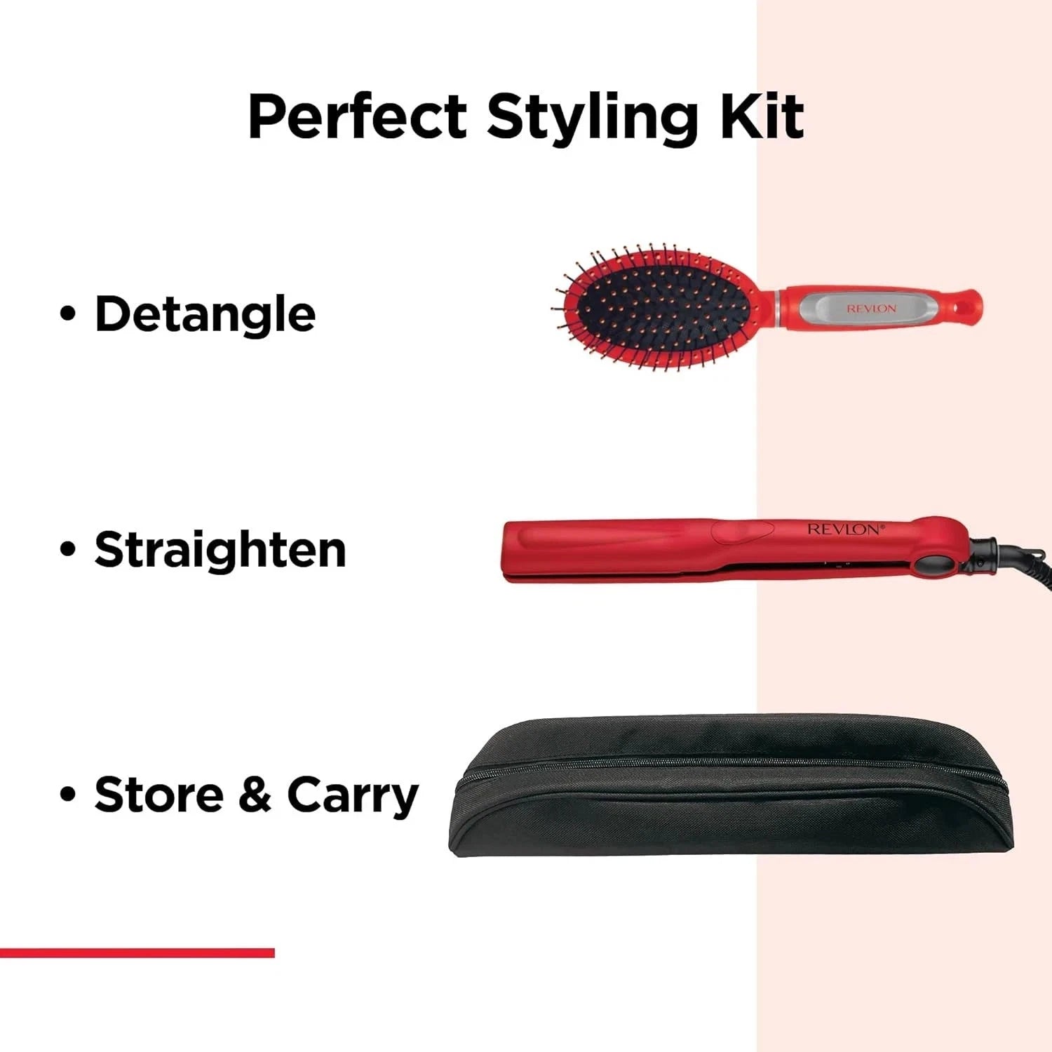 REVLON Ultra Straight and Smooth Styler Gift Set with Brush and Storage Pouch