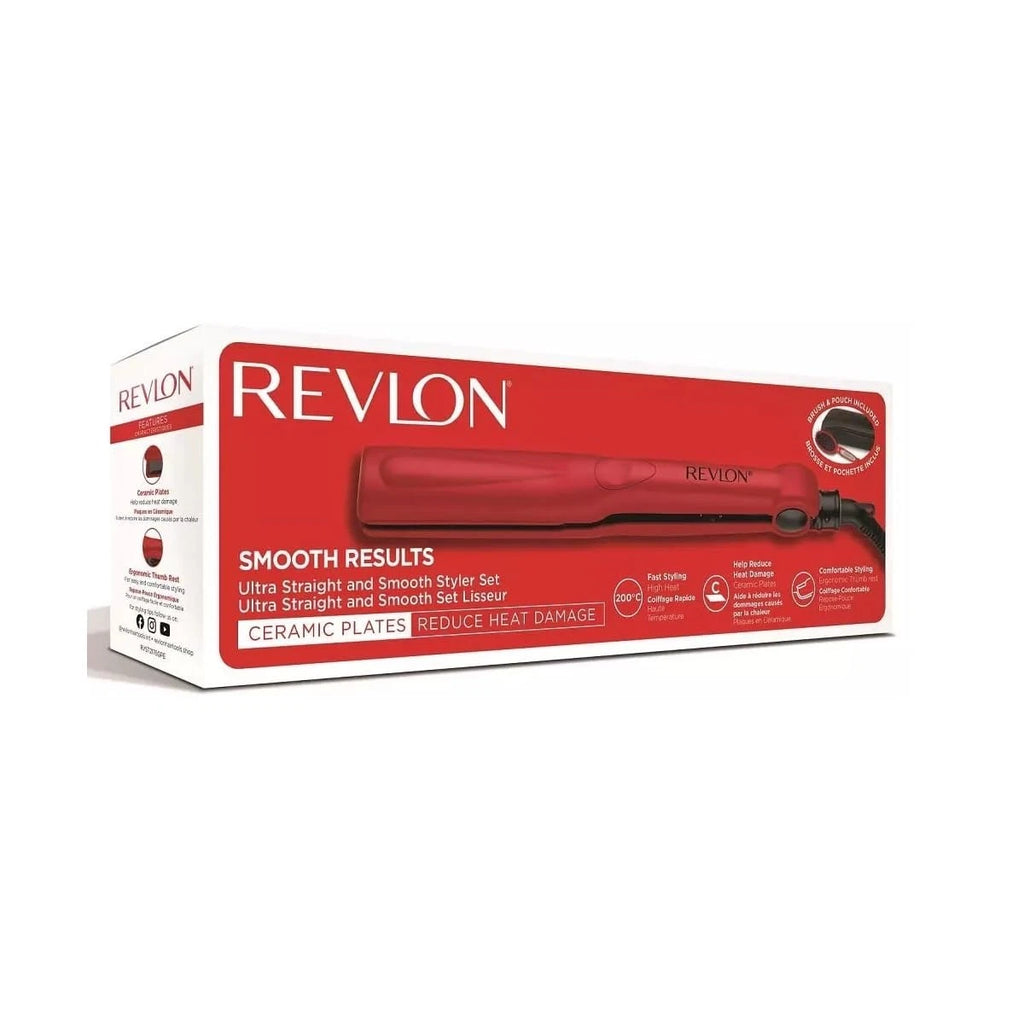 REVLON Ultra Straight and Smooth Styler Gift Set with Brush and Storage Pouch