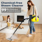 Multi-Purpose Steam Cleaner for All Accessories 21 Pieces, Manual Steam Cleaner and Shoulder Strap, for Cleaning Upholstered Furniture, Sofa, Tile, Floor, Window & Car