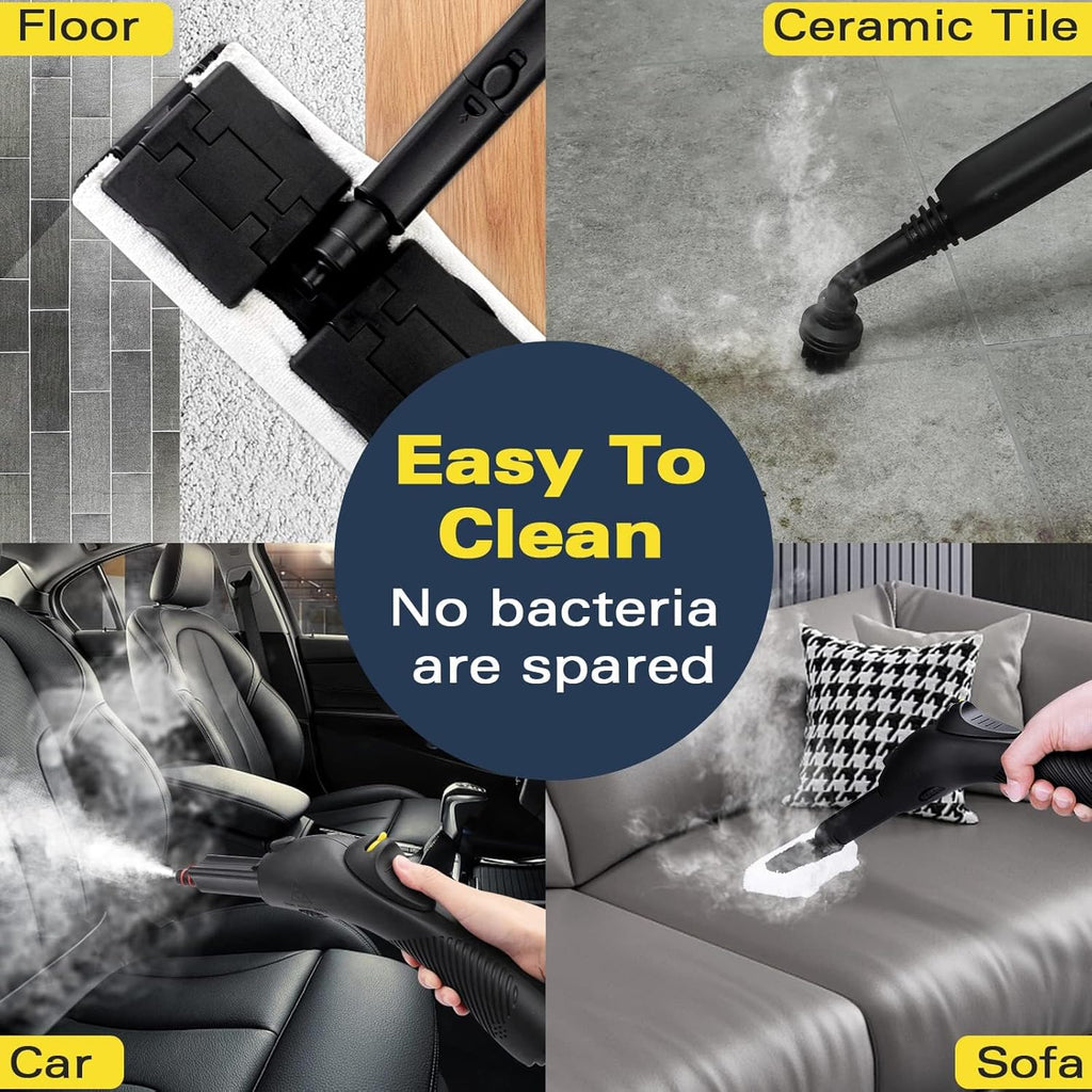 Multi-Purpose Steam Cleaner for All Accessories 21 Pieces, Manual Steam Cleaner and Shoulder Strap, for Cleaning Upholstered Furniture, Sofa, Tile, Floor, Window & Car