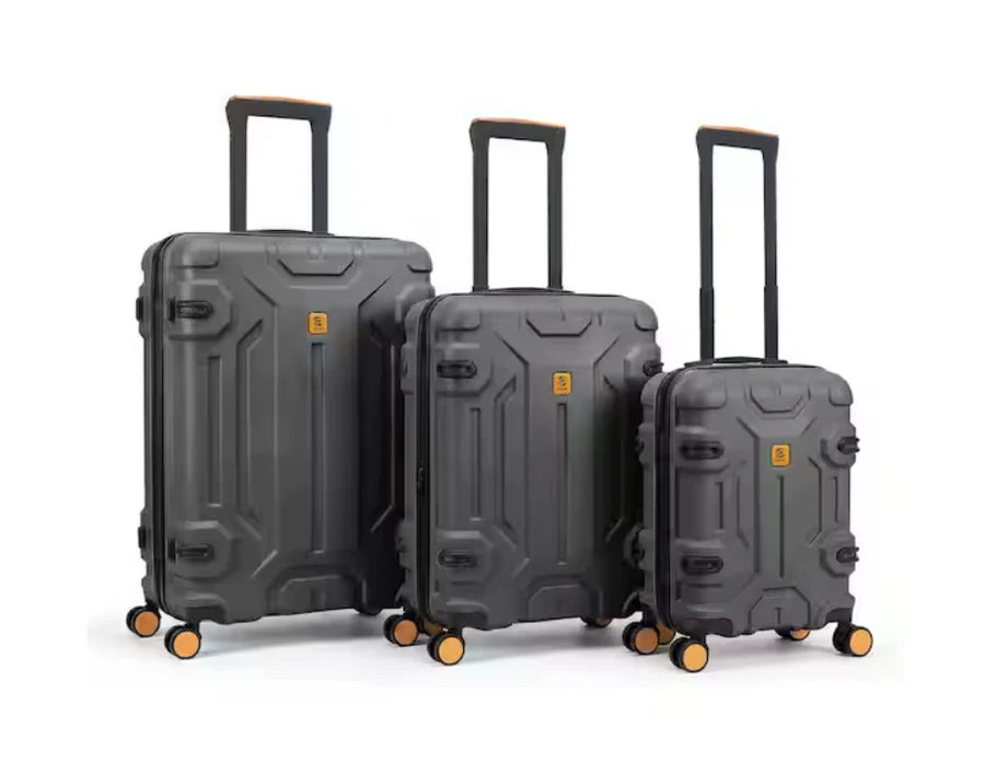 Suitcase Set 3 Hard Lightweight Suitcases Large,Medium & Small (Dark Grey)