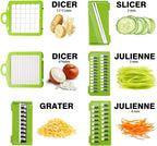 Multifunction Vegetable Chopper, 14 in 1 Salad Cutter Food Dicer Veg Chopper with 7 Blades for Kitchen