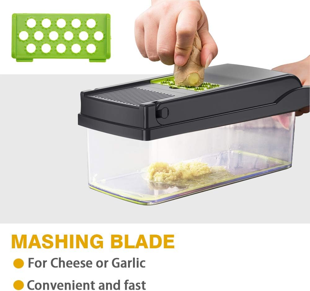 Multifunction Vegetable Chopper, 14 in 1 Salad Cutter Food Dicer Veg Chopper with 7 Blades for Kitchen