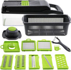Multifunction Vegetable Chopper, 14 in 1 Salad Cutter Food Dicer Veg Chopper with 7 Blades for Kitchen