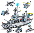 Navy Destroyer Building Block Set, 6-in-1 Navy Guided Missile Destroyer Model, 1560 Pcs